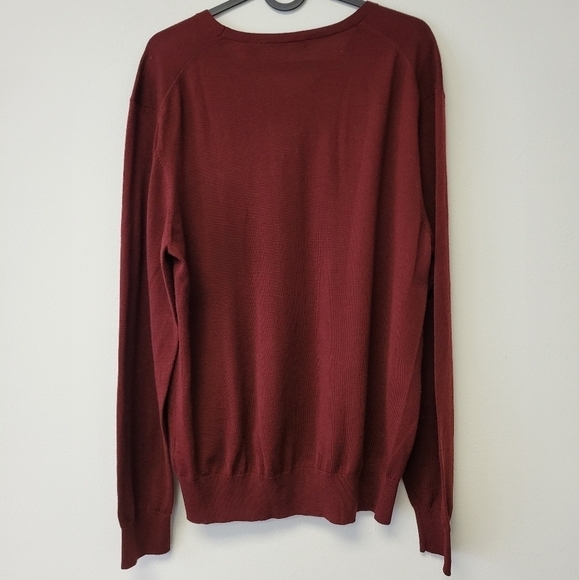 Murano Merino wool Crewneck sweater Wine Red L - Picture 2 of 8